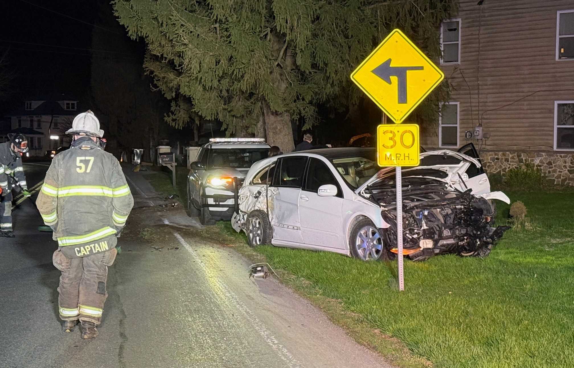 Accident, Vehicle Severely Damaged After Early Morning Crash in Lancaster County